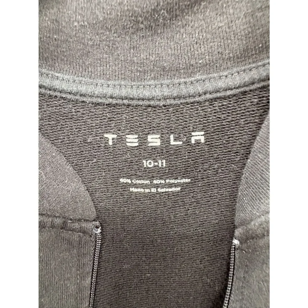 Tesla Kids Cyberquad Bomber Jacket Black Full Zip Youth 10-11